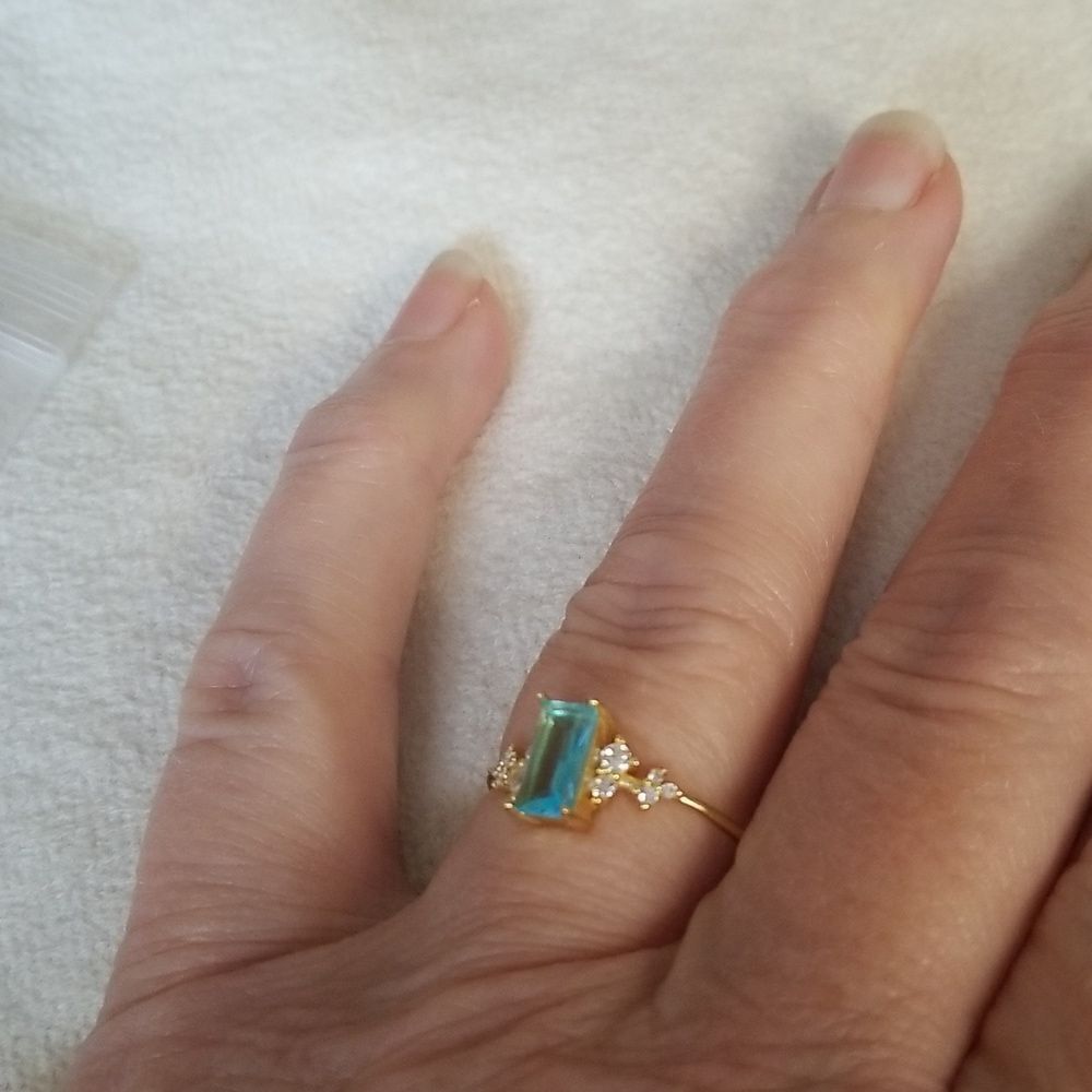 Rectangular size 8 ring ocean blue - Picture 8 of 10